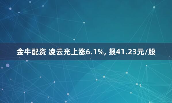 金牛配资 凌云光上涨6.1%, 报41.23元/股